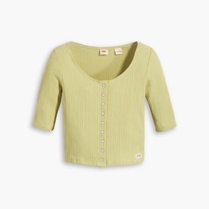 NEW Levi’s DRY GOODS POINTELLE TOP, Green, size XL, never worn w/ tags